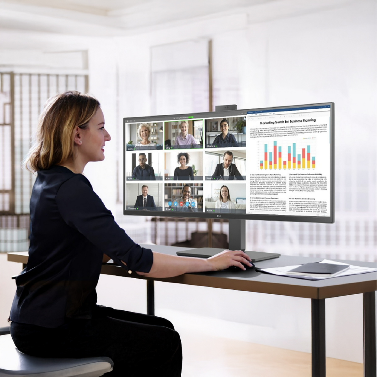 Essential Health Tips for Office Workers Featuring LG’s Ergonomic Business Monitors