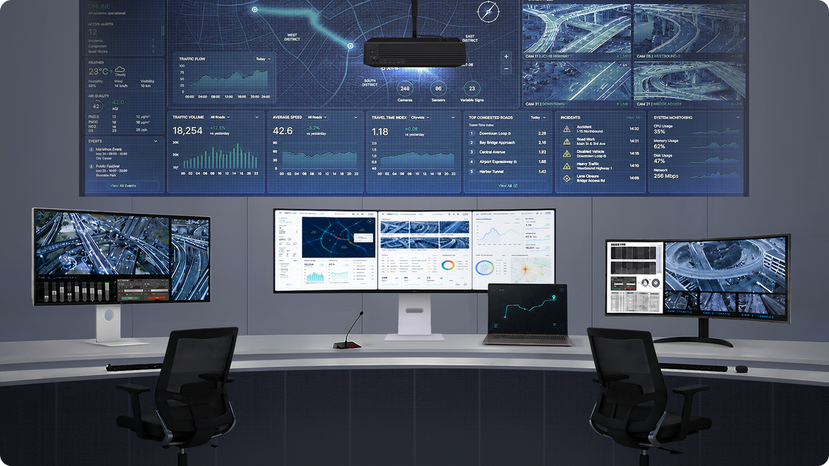 LG Monitors and PCs in a Government Command Center