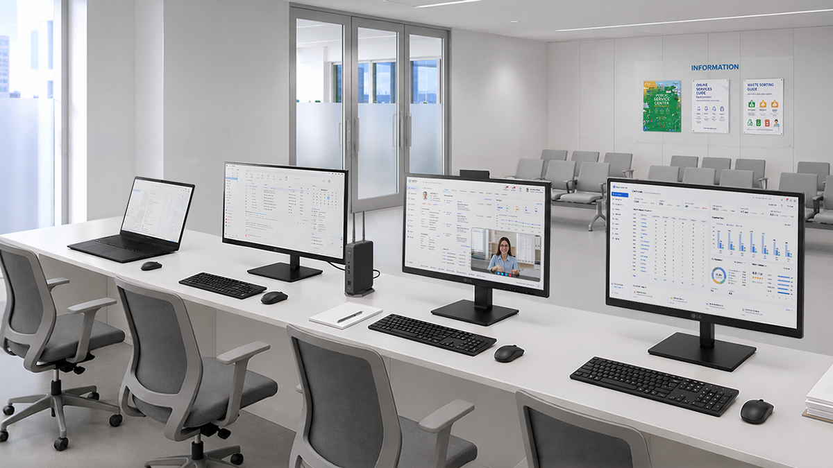 LG Monitors and PCs in a Public Service Center