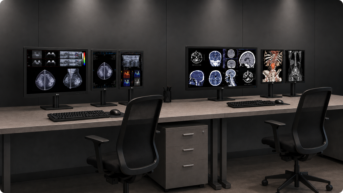 LG Monitors and PCs in a Reading Room