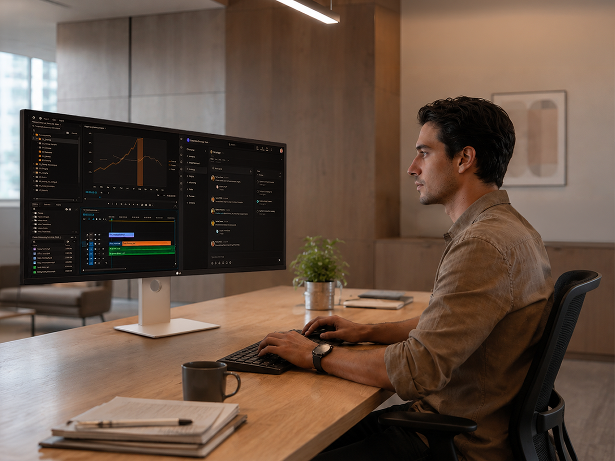 LG UltraFine Monitor in an Office Workspace