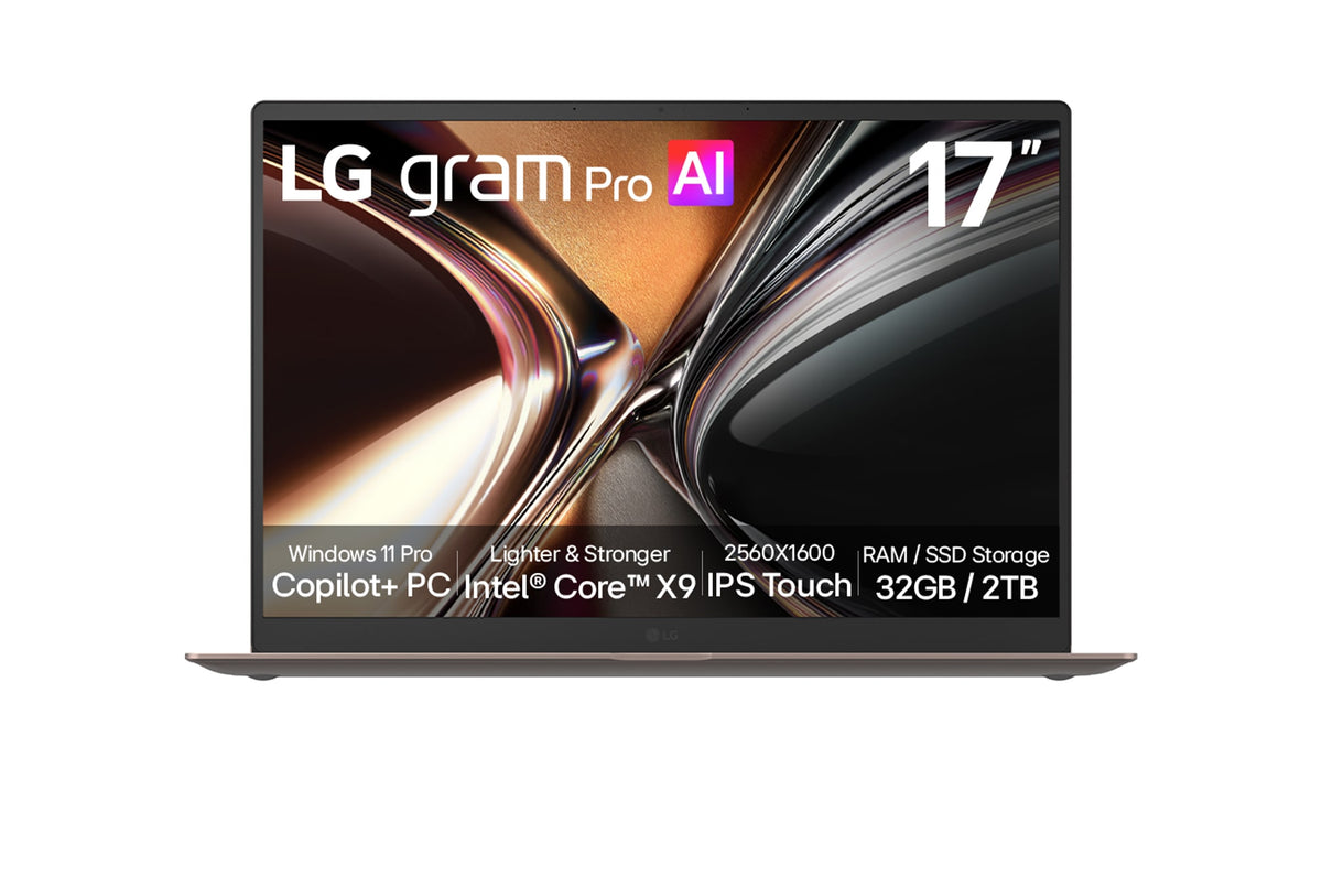 17-Inch LG gram Pro;Copilot+ PC, Windows 11 Pro, Lightweight Dual AI Laptop, Intel® Core™ X9, Touch Display