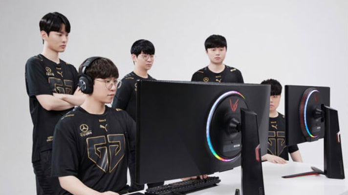 Gen.G’s elite players using the lightspeed UltraGearTM gaming monitors provided via the team's partnership with LG