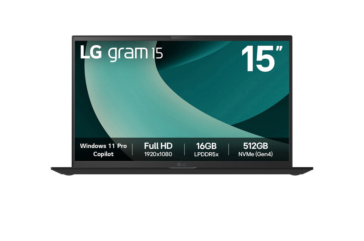 LG gram 15”, Windows 11 Pro, Lightweight Intel® Core™ Ultra Processor Laptop, gram Hybrid AI, Copilot, LG gram Link, FHD Anti-glare IPS display