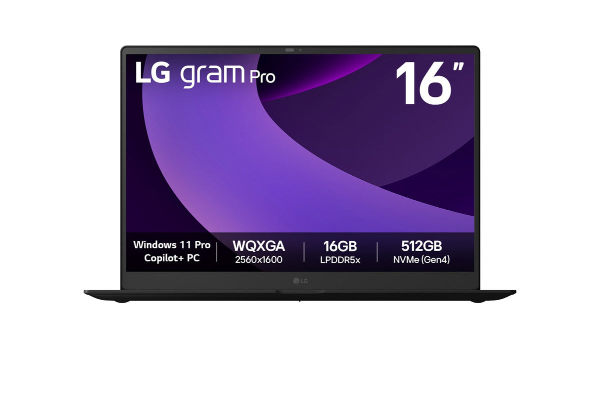 LG gram Pro 16", Windows 11 Pro, Lightweight 32GB RAM Intel® Core™ Ultra Processor Laptop, gram Hybrid AI, Copilot, LG gram Link, 16:10 OLED display
