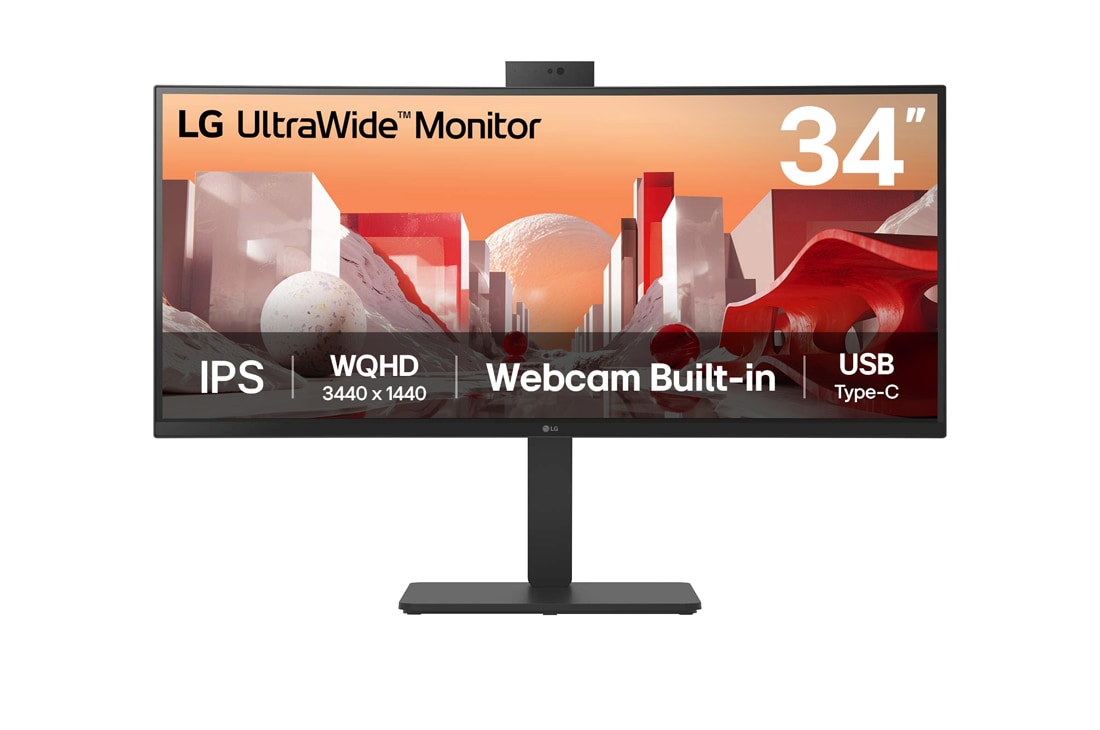 34" UltraWide QHD Curved IPS Monitor with Built-in FHD webcam and USB Type-C™