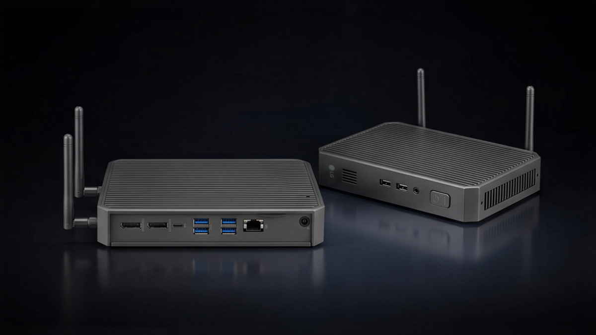 Close-up of LG Thin Client infrastructure hardware